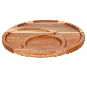 Менажница, 28 см, 3 отд, дерево, круглая, Eco home