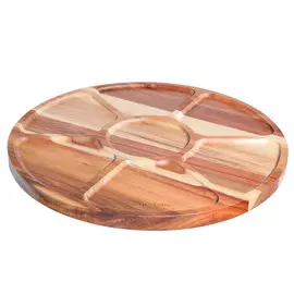 Менажница, 28 см, 7 отд, дерево, круглая, Noble tree