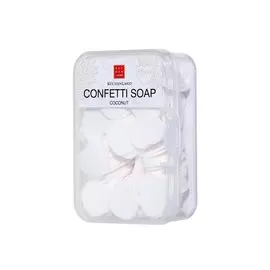 Мыло-конфетти, 6 см, 80 шт, белое, сердце, Кокос