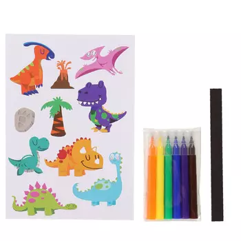 Набор для творчества, 28х20 см, создание магнитов, с наклейками, Dino