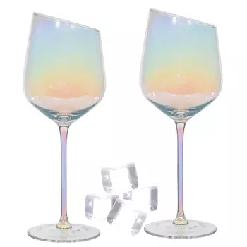 Набор для вина, 2 перс, 6 пр, с кубиками, стекло/кварц, перламутр, Charmant polar