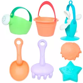 Набор игровой для песка, 7 пр, с мельницей, термопластик, разноцветный, Game