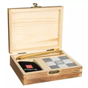 Набор кубиков для охлаждения напитков, 12 пр, с щипцами, в коробке, мрамор/сталь, Marble