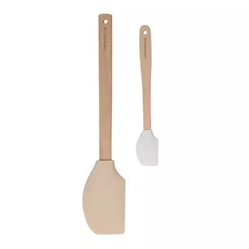 Набор лопаток, 2 шт, силикон/дерево, бежевый, Gusto