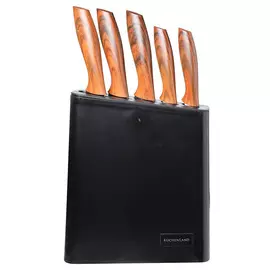 Набор ножей, 5 пр, в подставке, сталь/пластик, Eco home