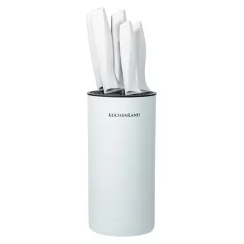 Набор ножей, 5 пр, в подставке, сталь/пластик, серый, Daily