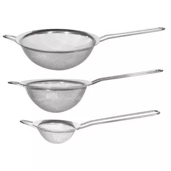 Набор сит, 3 шт, с ручкой, сталь, Classic