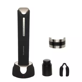 Набор винный, 5 пр, с кольцевым термометром, пластик/сталь, черный, Bar