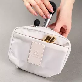 Косметичка дорожная, 20х12 см, полиэстер, бежевая, Easy Travel