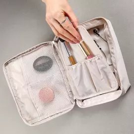 Косметичка дорожная, 21х16 см, полиэстер, бежевая, Easy Travel