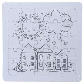 Пазл-раскраска, 20 см, 25 деталей, с блестками, Город