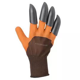Перчатки садовые, р. М, с когтями, полиэстер/латекс, черно-коричневые, Gardener
