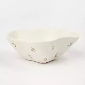 Пиала, 13х5 см, керамика, молочная, Винтажные цветы, La flore