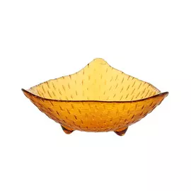 Пиала, 14 см, на ножках, стекло, горчичная, Coast