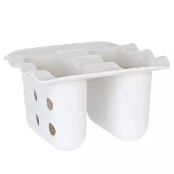 Подставка для кухонных губок и щеток, двойная, 15х16 см, пластик, серая, Keeping