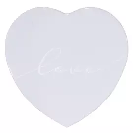 Подставка под кружку, 11x11 см, керамика/пробка, бежевая, Сердце, Scroll