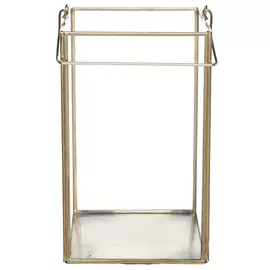 Подсвечник, 21х12 см, стекло/металл, золотистый, Прямоугольный фонарь, Fantastic gold