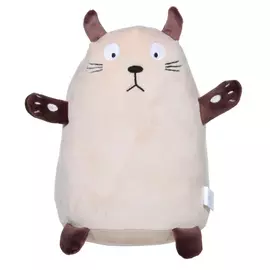 Подушка декоративная, 30 см, спандекс, бежевая, Кот, Cat