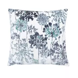 Подушка декоративная, 45х45 см, шенилл, белая, Одуванчики, Jacquard print