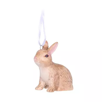 Подвеска, 6 см, фарфор P, Коричневый кролик, Rabbit