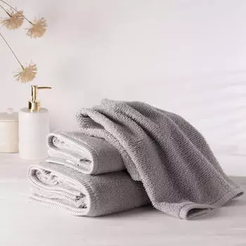 Полотенце, 70х140 см, хлопок, светло-серое, Terry cotton