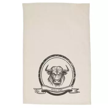 Полотенце кухонное, 40х60 см, хлопок, бежевое, Бык, Bull