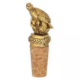Пробка для винной бутылки, 8 см, пробка/полирезин, золотистая, Черепаха, Coast