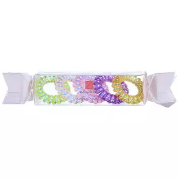 Резинка для волос, 4 см, 5 шт, ПВХ, цветная, Спираль, Helix