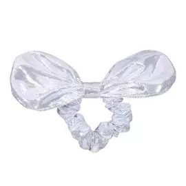 Резинка для волос, 4 см, полиэстер, серебристая, Бантик, Hairstyle