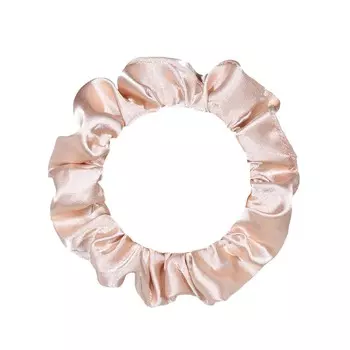 Резинка для волос, 6 см, сатин, бежевая, Silk