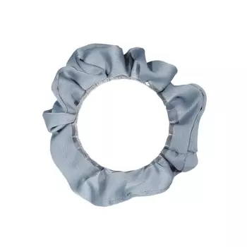 Резинка для волос, 6 см, сатин, серо-голубая, Silk