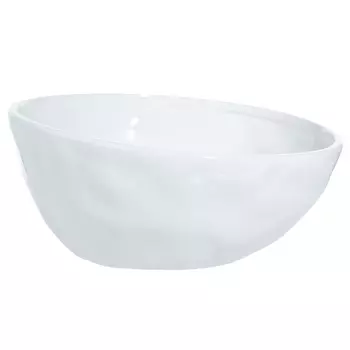 Салатник, 18 см, керамика, белый, Мятый эффект, Crumple