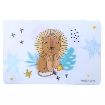 Салфетка под приборы, 28х43 см, 3D, белая, Лев, Scandi forest