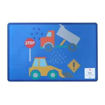 Салфетка под приборы, 28х43 см, 3D, пластик, голубая, Машинки, MATS