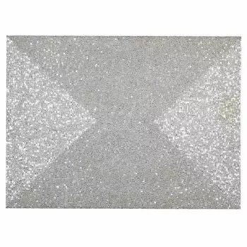 Салфетка под приборы, 30х40 см, бисер, прямоугольная, серебристая, Shiny beads