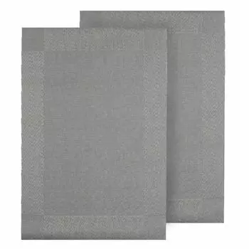 Салфетка под приборы, 30x45 см, 2 шт, ПВХ/полиэстер, прямоугольная, серая, Mats