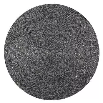 Салфетка под приборы, 36 см, бисер, круглая, бронзовая, Pure beads