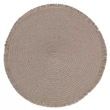 Салфетка под приборы, 38 см, целлюлоза, круглая, коричневая, Straw