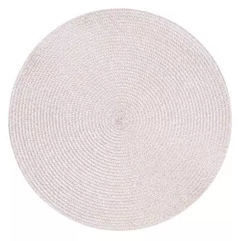 Салфетка под приборы, 38 см, полиэстер, круглая, бежево-золотистая, Ring mix