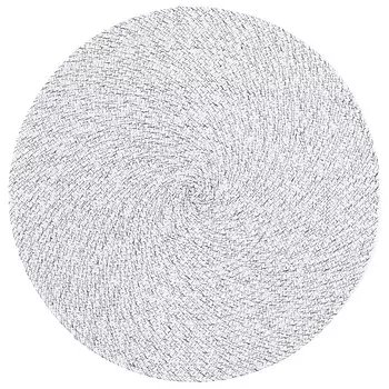 Салфетка под приборы, 38 см, полиэстер, круглая, бело-черная, Ring mix