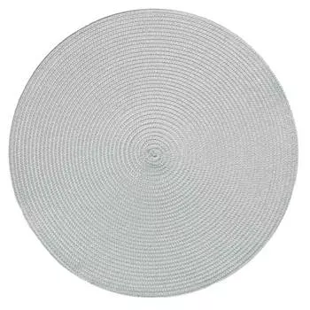 Салфетка под приборы, 38 см, полипропилен/ПЭТ, круглая, серая, Basic