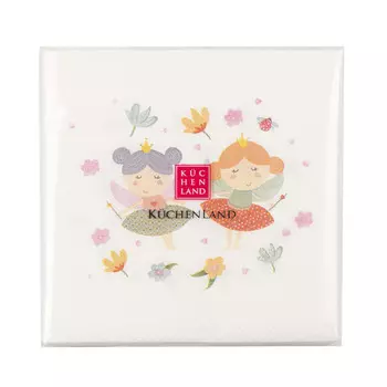 Салфетки бумажные, 21х21 см, 20 шт, белые, Фея, Fairy