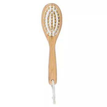 Щетка для сухого массажа, 30 см, двусторонняя, бамбук/сизаль, Bamboo spa