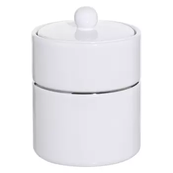 Шкатулка для ванной, 11х9 см, керамика, бело-серебристая, Antarctica