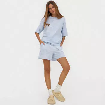 Шорты женские, р. L, хлопок/эластан, бело-голубые, Jocelyn