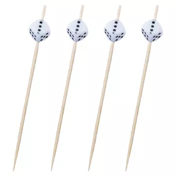 Шпажка для канапе, 10 см, 20 шт, бамбук, белая, Игральный кубик