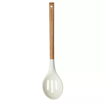 Шумовка, 32 см, силикон/дерево, бежевая, Provence