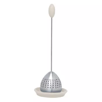 Сито для заваривания чая, 18 см, сталь/силикон, серебристо-бежевое, Метеор, Meteor