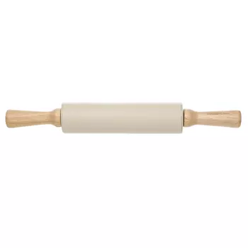 Скалка, 38 см, силикон/дерево, бежевая, Bakery