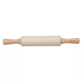 Скалка, 48 см, силикон/дерево, бежевая, Bakery